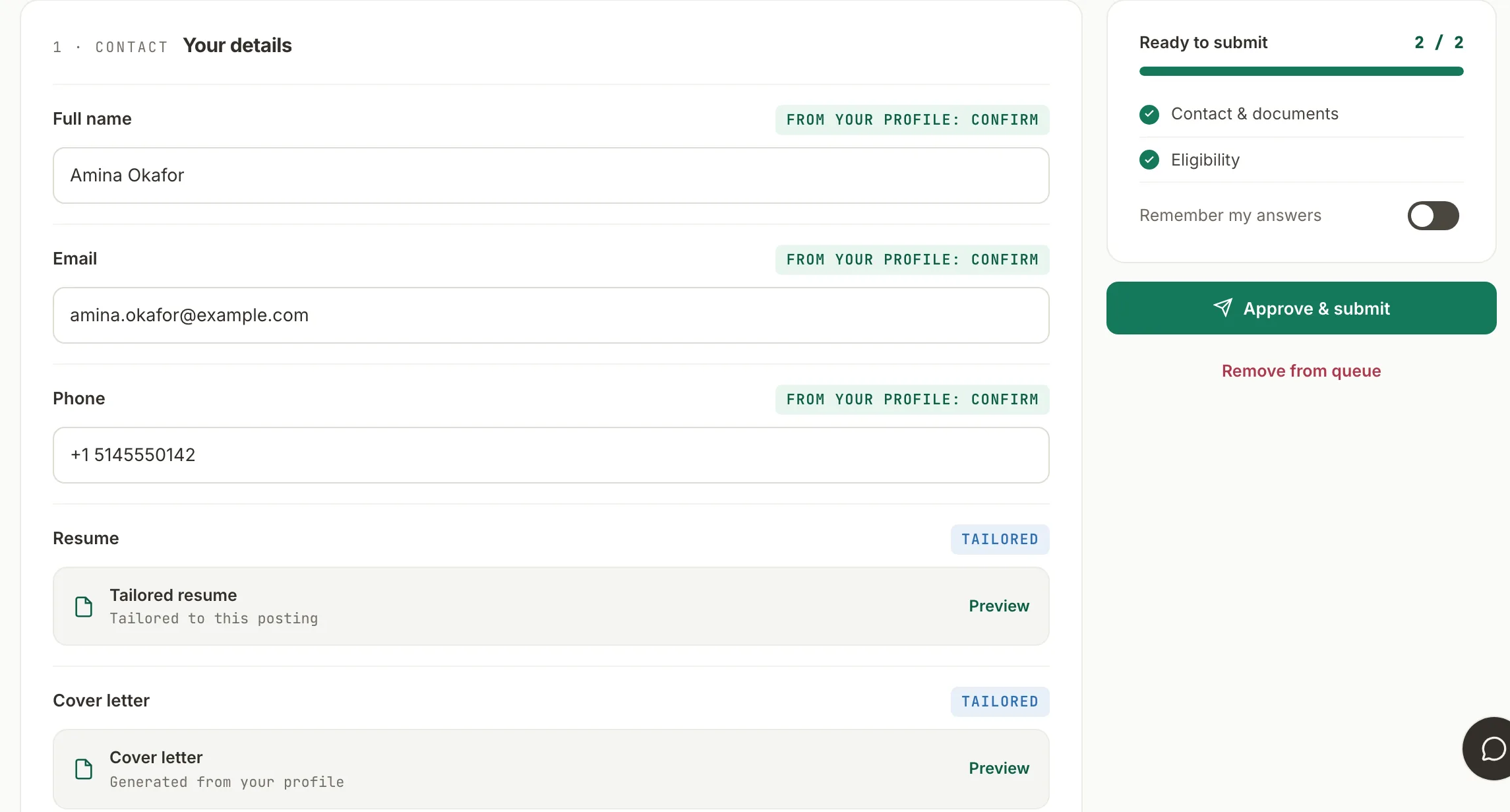 Forms filled in, not guessed at